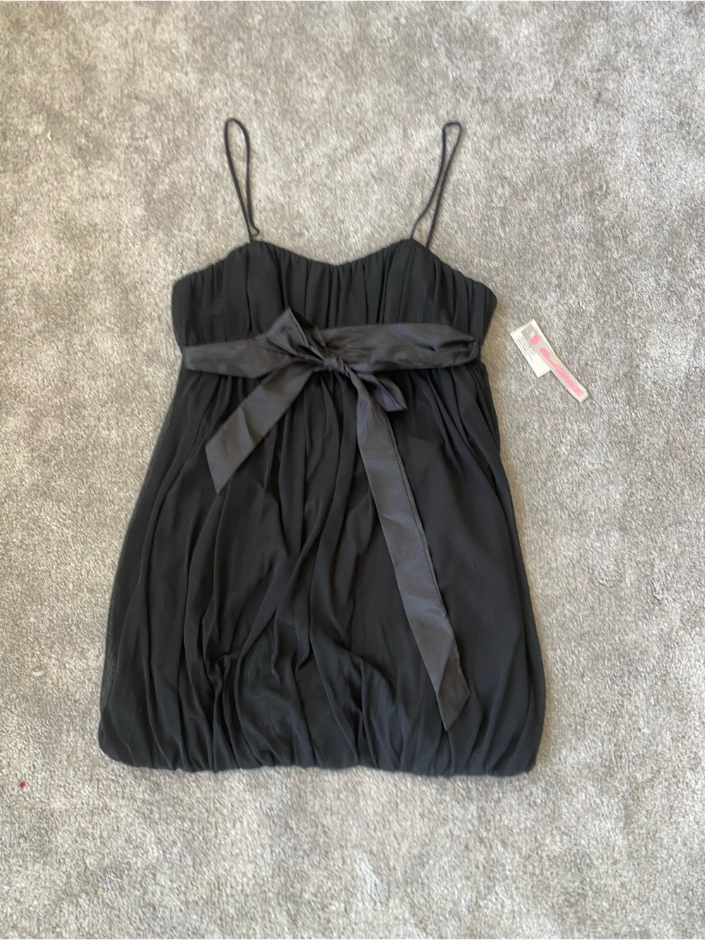 Blush Black Strapless Mini Skirt with Satin Tie